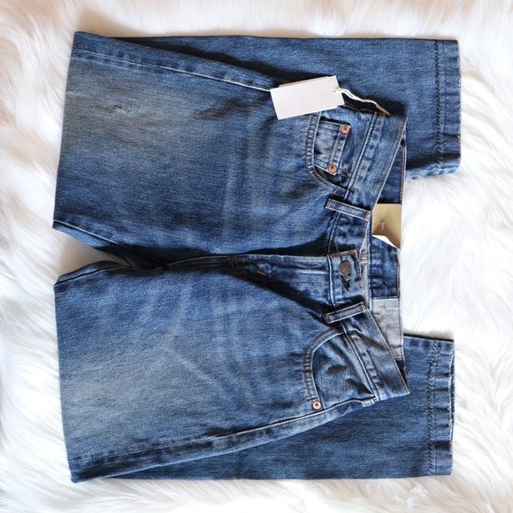 NEW Lowrise Levi's 1967 LOT #505 Straight Jeans 27 Vintage Distressed Patchwork - Picture 1 of 8